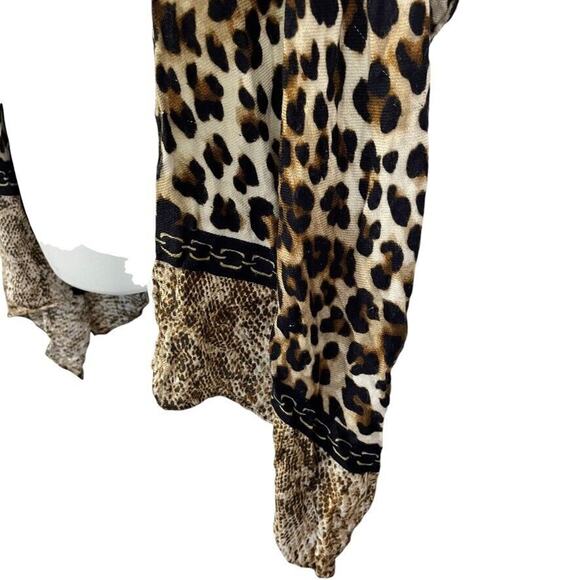 Chicos Womens Ruana Fusion Leopard Print Poncho Jacket Open Draped Top One Size - Picture 6 of 14